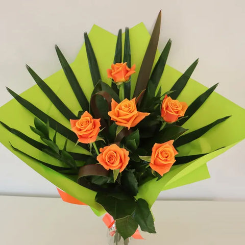 Orange Rose Bouquet Bunches Bows Florist Shop 9 Albion Place Dunedin 9016