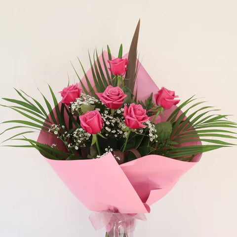 Pink Roses Bouquet Bunches Bows Florist Shop 9 Albion Place Dunedin 9016 New Zealand