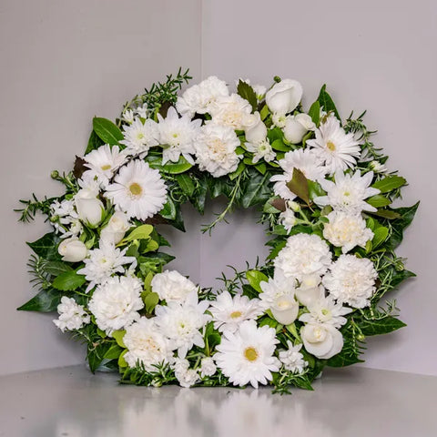 Sympathy Wreath Bunches Bows Florist Shop 9 Albion Place Dunedin 9016 New Zealand